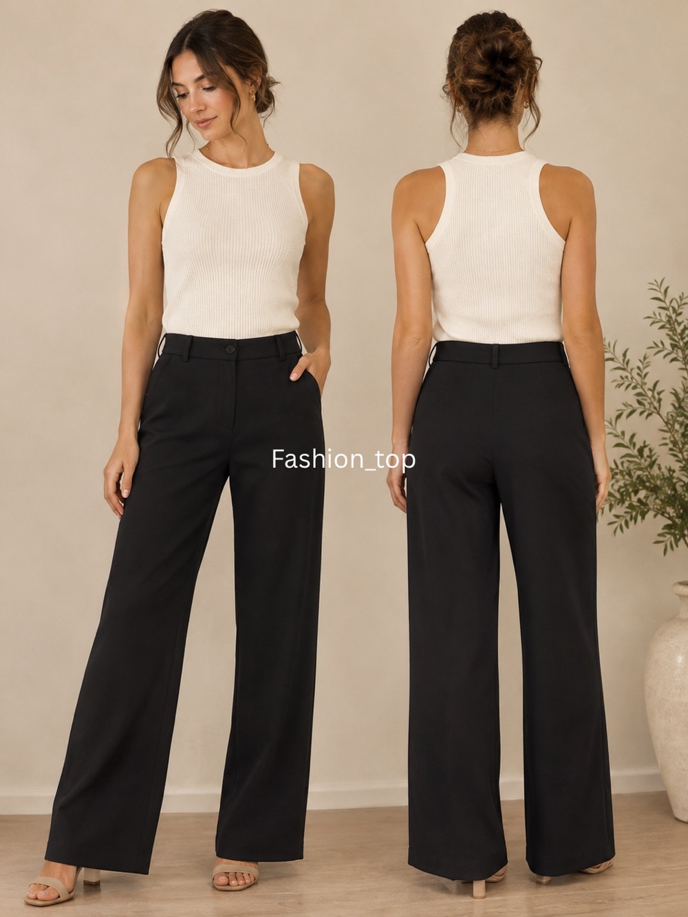 Lafayette 148 New York Black Wool Blend Wide Leg Pants Women’s Sz 10 Never Worn